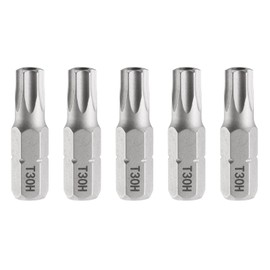 HARFINGTON 5pcs T30H Torx Screwdriver Bit 1/4" Hex Shank 25mm/1" Length Magnetic Star 6 Point Head Hex Bits S2 Steel Screw Driver Bit with Hole