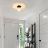 DSMJFU Black Semi Flush Mount Ceiling Light, Small Hallway Light
