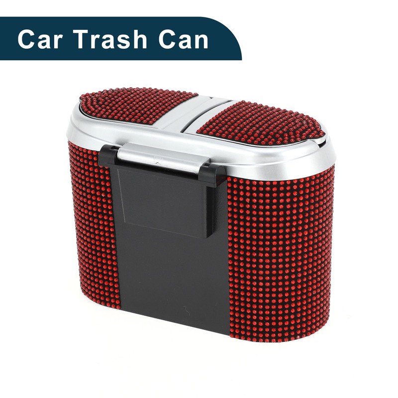 TUCKBOLD Car Trash Can Portable Car Door Trash Bin Red