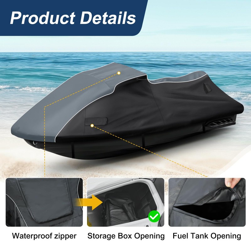 QUNSUNUS Jet Ski Cover for 2010-2025 Seadoo GTX,RXT,RXT-X with Cotton
