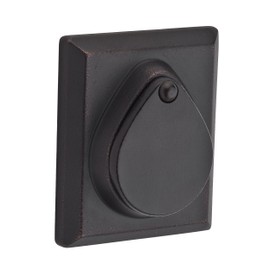 Baldwin Reserve 9BR3850-012 Rustic Square Low Profile Double Cylinder Deadbolt in Dark Bronze