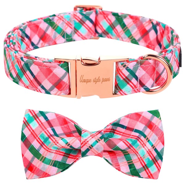 Unique style paws Christmas Pink Dog Collar, Pet Collar Gift