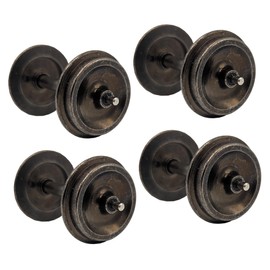 4 x Metal Disc Wheel Set 31 mm in Rustic Design - For Passenger and Freight Cars - Garden Railway Gauge G