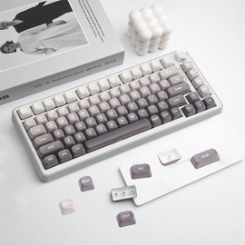 AKepopery 134 Keys MOA PBT Keycaps Set for Cherry Gateron MX Switches Mechanical Keyboard Key Cap (Gradient Gray)
