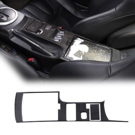 Sekhyna Control Gear Shift Panel Storage Box Cover Trim Compatible with Nissan 350Z 2003 2004 2005 2006 Car Interior Soft Carbon Fiber Sticker Trim Accessories 2PCS