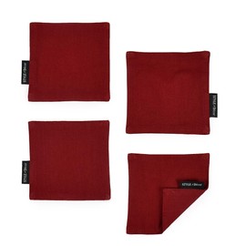 W3003320 Coaster Reversible Stylish Fabric Set of 4 Washable Plain Ox/Bordeaux Style Decor