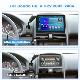 Roinvou 2+64G CarPlay Radio for Honda CRV 2002 2003 2004 2005 2006, 9'' Touch Screen for CRV Head Unit Radio with Wireless Carplay Android Auto GPS Navigation Bluetooth 5GHz WiFi + Backup Camera