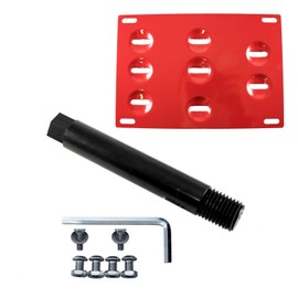 Xotic Tech Red Front Bumper Tow License Plate Mount Bracket Relocator Kit for Alfa Romeo Giulia 2017-up - No Drill