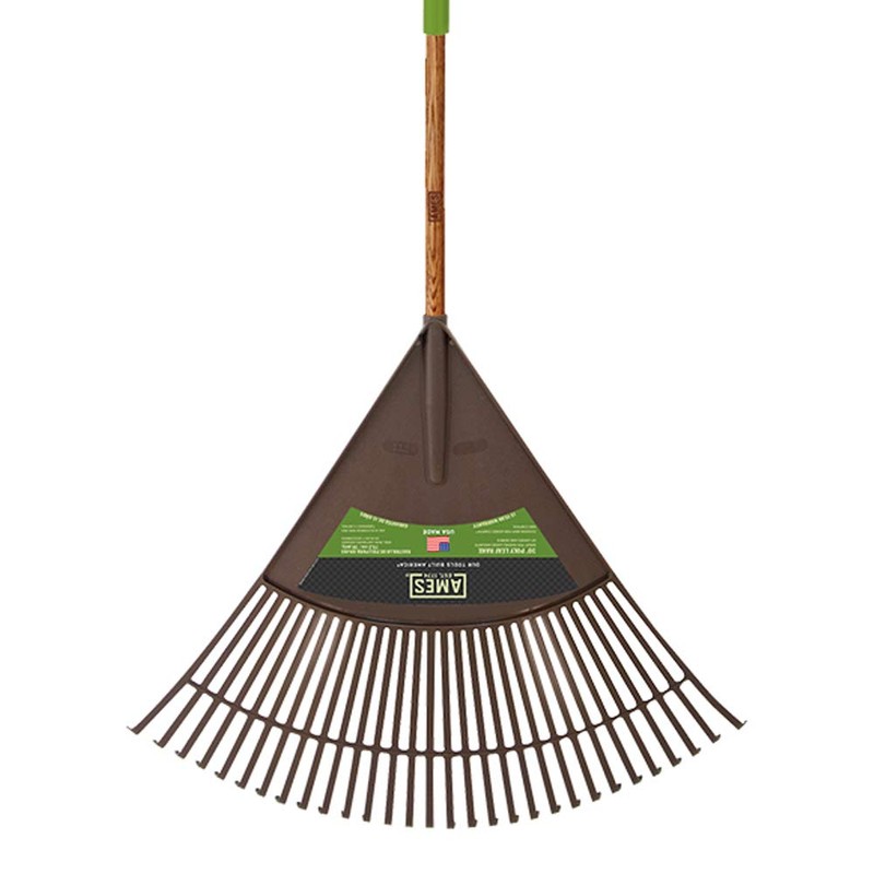 AMES 2915712 Poly Leaf Rake with Hardwood Handle, 72-Inch