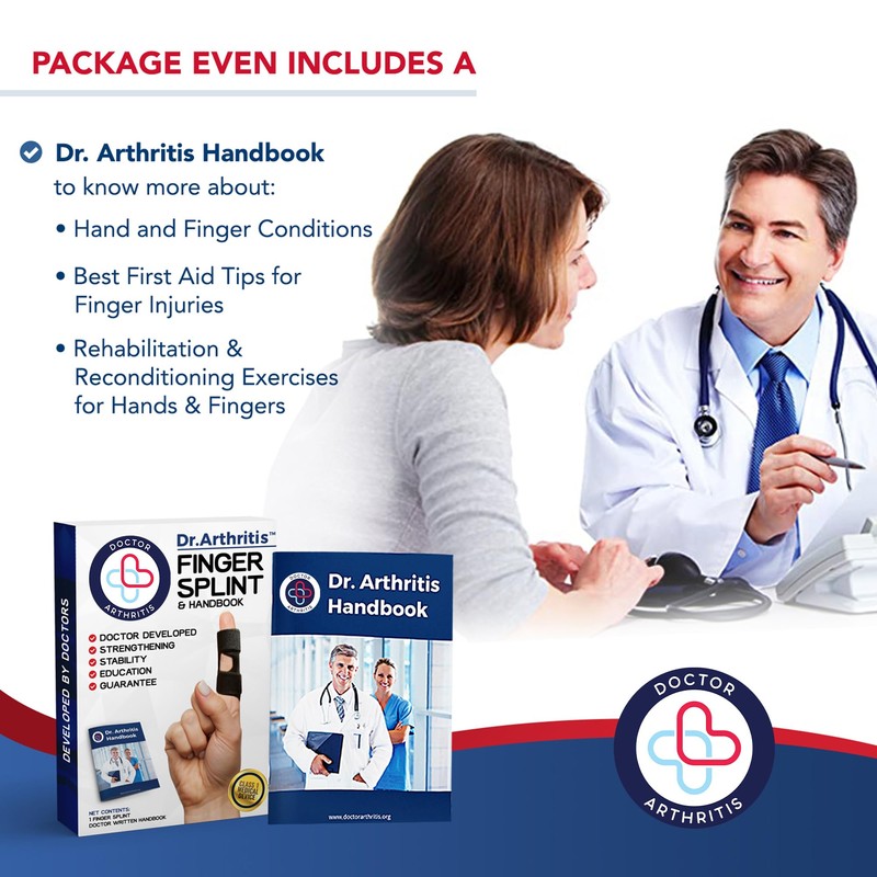 Doctor Developed Finger Splint & Handbook - Trigger Finger, Arthritis,