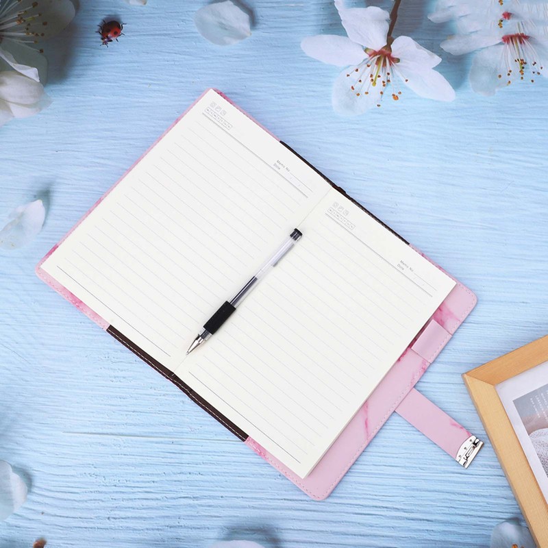 A5 Note Book PU Leather Cover Password Lock Notepad Diary