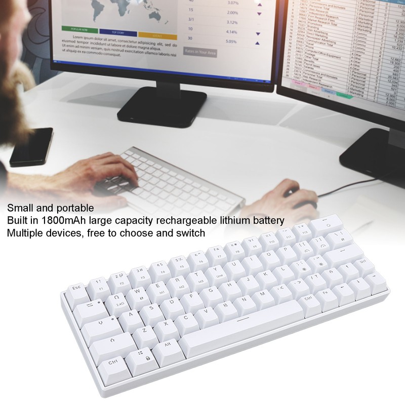 Mechanical Keyboard 64 Keys Wireless 2.4G BT3.0 5.0 Type C