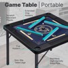 Queensell Folding Game Table with Double Sided Mat, Foldable Board