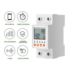 eMylo Smart Watt Meter Single-Phase AC 63A 80-400V, Tuya WiFi Power Meter Energy Monitor APP Remote Control, Circuit Breaker and Leakage Protection Suitable for Apartment Factory Home Energy Monitor