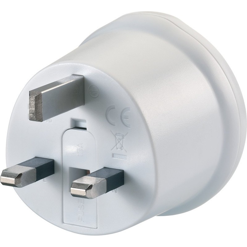 Go Travel Earthed EU to UK Adaptor - Compact European