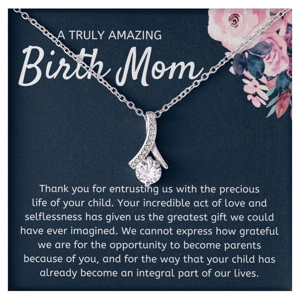 Birth Mom Necklace Message Card Box Alluring Standard - Thank