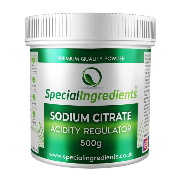 Special Ingredients Sodium Citrate 500g (Buffer Salt) Premium Quality, Vegan, Non-GMO, Gluten Free – Recyclable Container