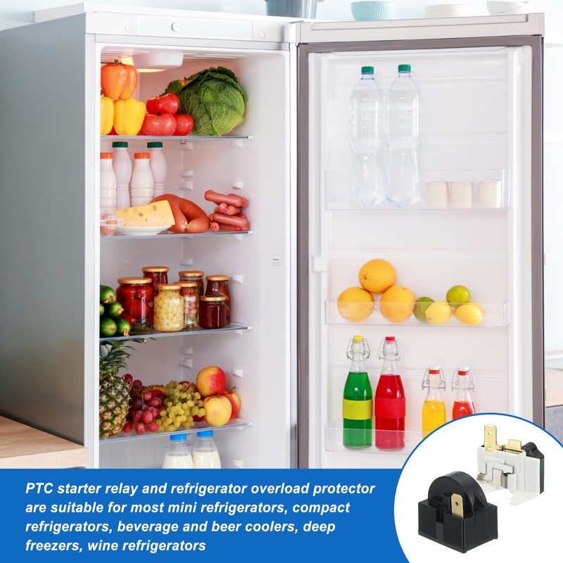 sourcing map PTC Refrigerator Starter Relay 4.7 Ohm 1 Pin