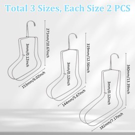 UNICRAFTALE Pack of 6 3 Sizes Sock Blocker Stainless Steel Socks Dry Hanger Knitted Sock Shaper Metal for Quick Drying and Presentation of Hand Knitted and Crocheted Socks
