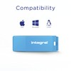 Integral 64GB Neon Blue USB 2.0 Flash Drive