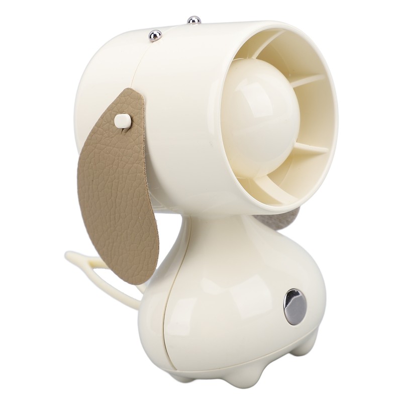 Handheld Fan Cute Cartoon Dog Shaped 3 Speeds Rechargeable Portable