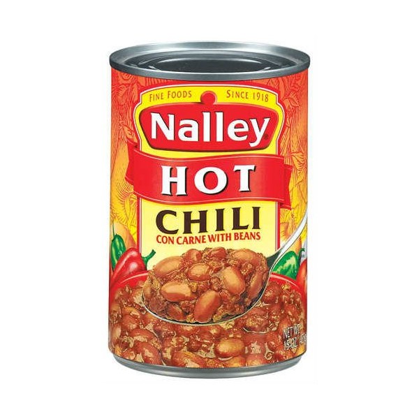 Nalley Hot Chili Con Carne with Beans, 14-Ounce Cans (Pack of 3)