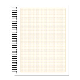 Design Ideation Orange Media GRID Sketchbook. Spiral Bound. Left Spine. Multi-Media. (8.5" x 11") 1/8" BOX. (ORANGE GRID). SB-2550-LS
