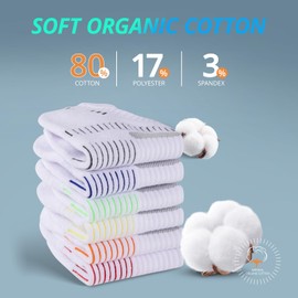 COOPLUS Mens Cotton Athletic Ankle Socks Performance Cushioned Breathable Low Cut Tab Sock with Arch Support (6 Pairs)