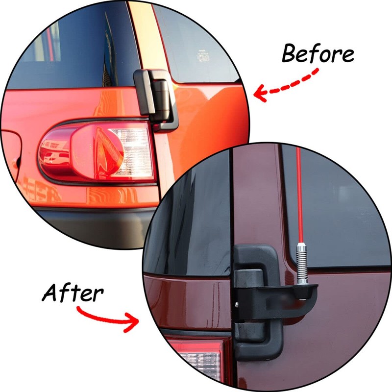 KMFCDAE Tailgate Antenna Flag Whip Light Rear LED Spot Lamp