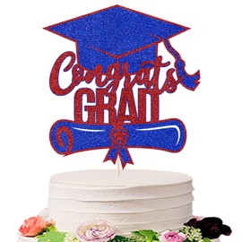 Sodasos - Decoración para tartas de graduación con purpurina, decoración para tartas de graduación 2022, suministros para decoraciones de tartas de graduación para estudiantes de secundaria,