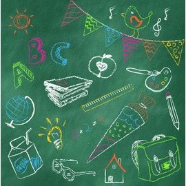 20 Serviettes 33 x 33 cm First Day At School Blackboard / ABC Design, Multi-Coloured