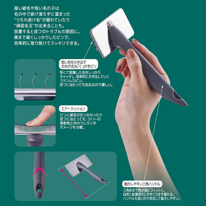 Petio FIXCARE Soft and Easy Grip Hard Slicker Brush for