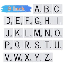 26pcs Scrabble Letters Stencil, Reusable Scrabble Letters for Wall Decor, DIY Crafts, Painting and Family Names (3inch)