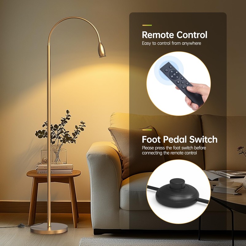 SpeePlant Reading Floor Lamp, 73" Standing Lamp with Dimmable Zoomable