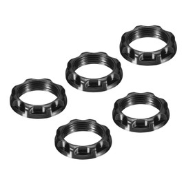 PATIKIL E12 Light Socket Ring, 5 Pack Lamp Shade Holder Adapter Phenolic Ring for Light Fixtures, Black