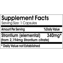 Strontium 340mg Bone Support ~ 200 Capsules - No Additives ~ Naturetition Supplements