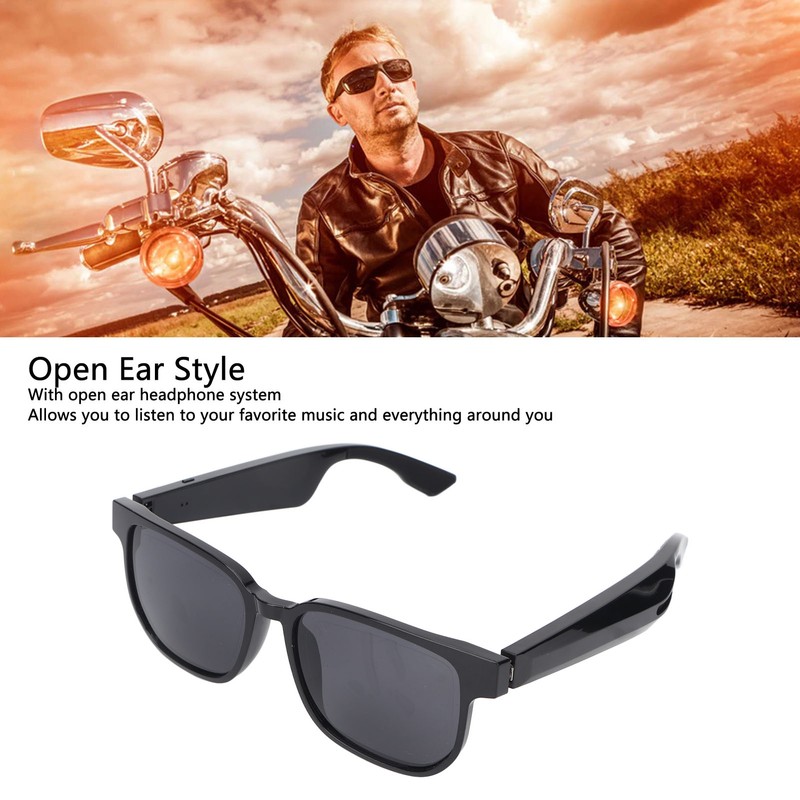 Bluetooth Audio Sunglasses Voice Control Open Ear Style Adjustable Volume