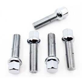 Set of 20 Veritek 14x1.5mm 2.75 Inch 45mm Shank Length 17mm Hex Chrome R12 Ball Seat Wheel Lug Bolts for Mercedes Mercedes S CL Class Sedans & GL GLK ML SUV Factory Wheels