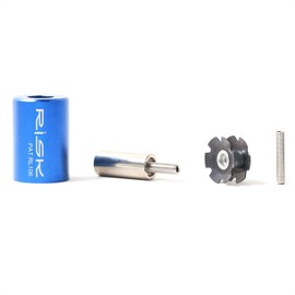 KIEVODE - Kit de herramientas de ajuste de tuerca de estrella para bicicleta, instalador de horquilla con 1 tuerca de estrella y 1 tornillo de posicionamiento de repuesto para bicicletas de montaña y carretera MTB, se adapta a tubos de 1 1/8 pulgadas