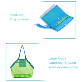 Mesh Bag Sand Toy, 2 Pieces Beach Toy Bag, Large Beach Bag Beach Toy Children, Mesh Bag, Portable Children's Storage Net Bag, for Family Holiday