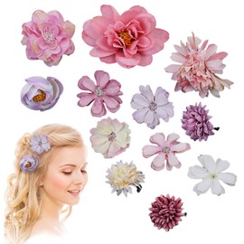 Flower Hair Clips, Flower Hair Clips, Pack of 12 Flower Hair Clips Girls Hair Clips Children Women Hair Accessories Party Wedding