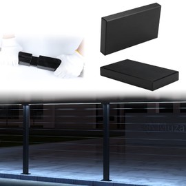 Muzata HL11 LED Handrail Accessories - 2Pack Aluminum Extension Connector 100mm High Strength POM Handrail Fittings Black Powder Coated, HA20