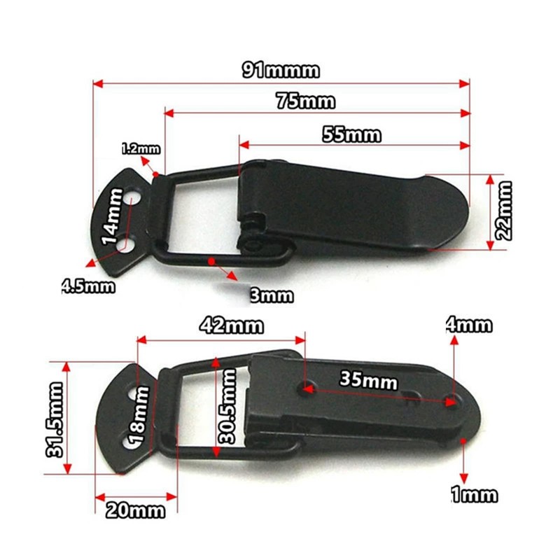 2PCS Iron Tension Clasp, 91mm Spring Loaded Toggle Latch for