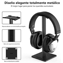 Yostyle Soporte para Auriculares,Soporte para Audífonos,Portátil Soporte Universal para Auriculares de Aluminio Soporte para Auriculares para Bose,Soporte para Auriculares Gaming - Negro