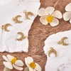 COGCHARGER 6 Pcs Brass Moon Cubic Zirconia Charm Pendants Brass
