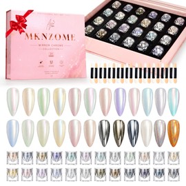 24 Colors Chrome Nail Powder Metallic Mirror Aurora Holographic