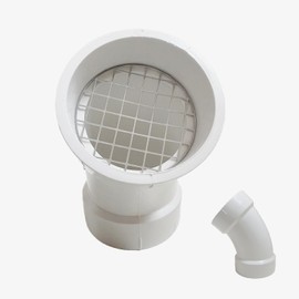 PVC termination vent with stainless steel screen,45 Degrees,1pcs,For 4“ DWV PVC Pipe,Roof Vent Cap,Installation not Required That Elbow