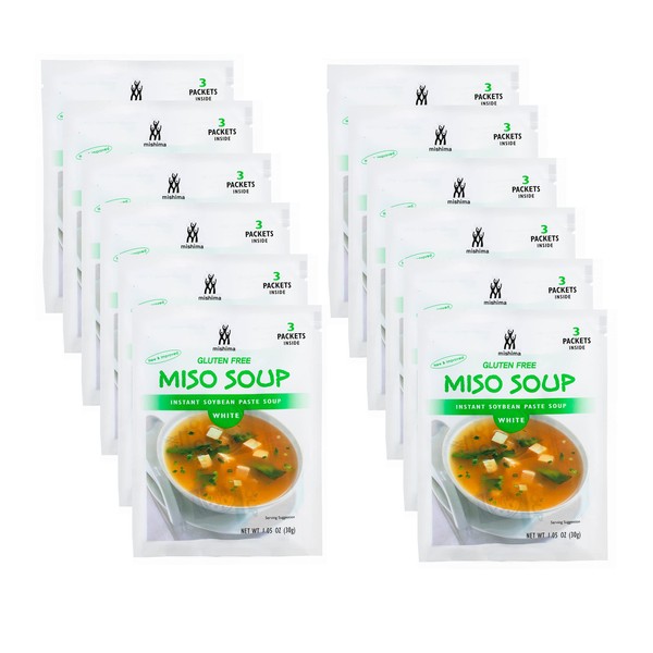 Mishima Instant Soup Mix, White Miso, 1.05-Ounce Packets (Pack of 12)