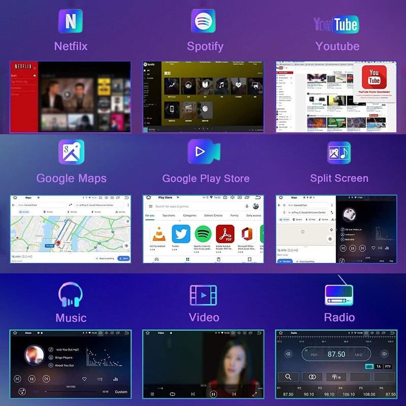 IKASEFU 9" Android 13 Wireless CarPlay Android Auto Car Radio