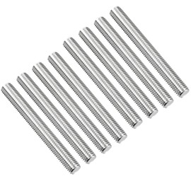 TA-VIGOR 8Pcs M10 x 100mm Fully Threaded Rod, 304 Stainless Steel Studding Rod Bar, Right Hand Threads Rods for Anchor Bolts, Clamps, Hangers and U-Bolts